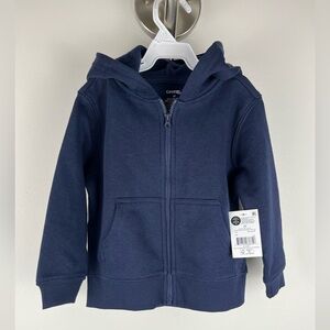 NWT George Navy Blue Full-Zip Fleece Hoodie - 3T